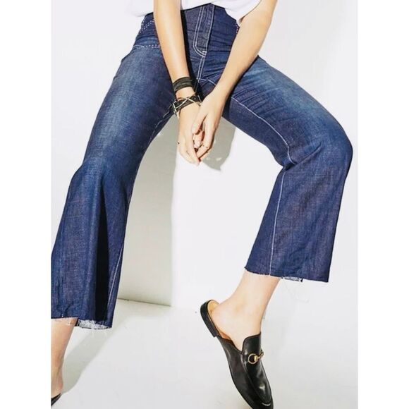 ONE X ONE TEASPOON Free People Women’s 26 Runaway Cropped Flare Jeans - Picture 1 of 14